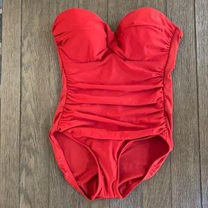 NWOT Miraclesuit Solid Madrid Bandeau Swimsuit